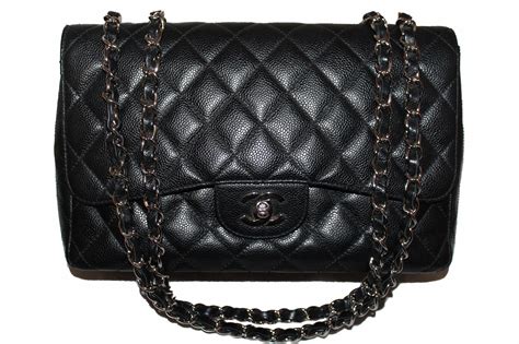 CHANEL Caviar Quilted Jumbo Single Flap Black 